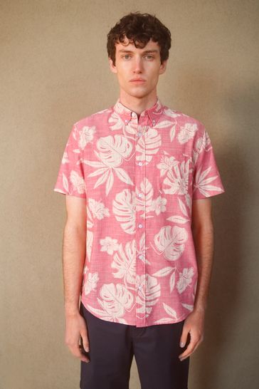 Pink Printed Short Sleeve Shirt
