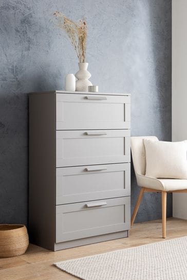 Tall grey bedroom store drawers