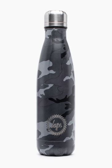 Hype. Black Mono Camo Metal Water Bottle