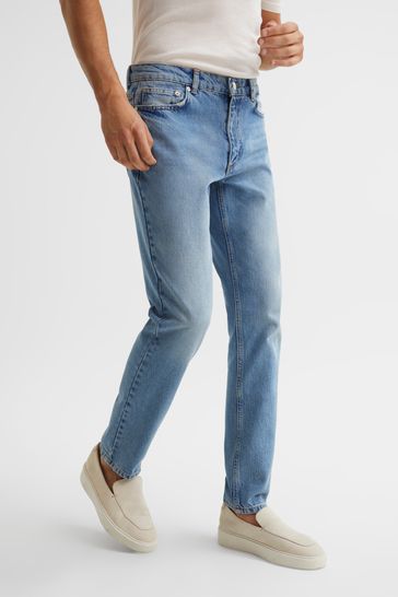 Light wash tapered jeans store