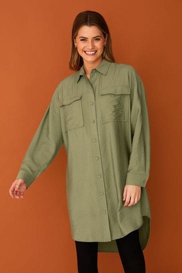 Buy F F Oversized Khaki Green Shirt from Next Ireland