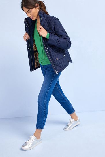 Buy Navy Blue Short Quilted Jacket from Next Luxembourg