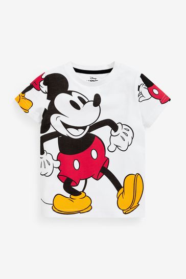 White Mickey Mouse Classic Short Sleeve T-Shirt (3mths-8yrs)