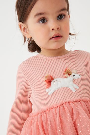Pale pink online unicorn mesh dress