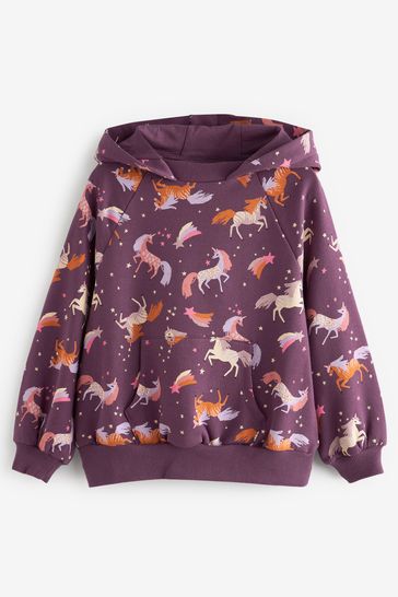 Berry Purple Unicorn Hoodie (3-16yrs)