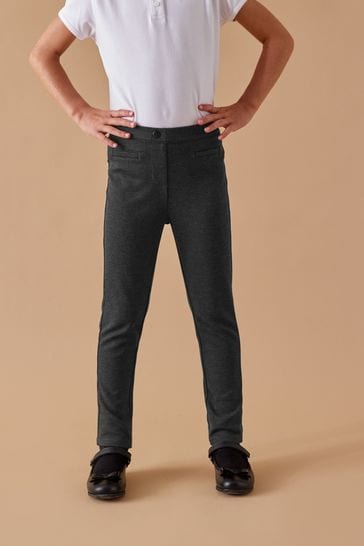Buy Grey Jersey Stretch Pull On Skinny School Trousers 3 17yrs