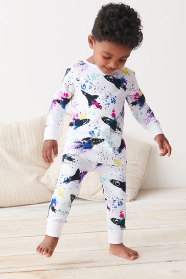 Purple White Space Camouflage Snuggle Pyjamas 3 Pack 9mths 12yrs