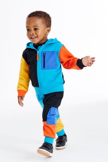 Multi Colourblock Zip Through And Jogger Set (3mths-7yrs)