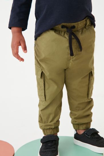 Olive Green Lined Cargo Trousers (3mths-7yrs)