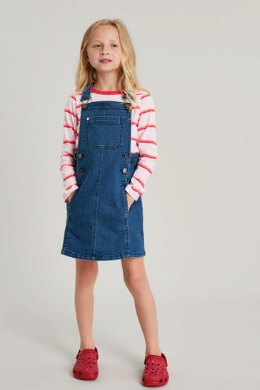 Joules Blue Phoebe Dungaree Dress