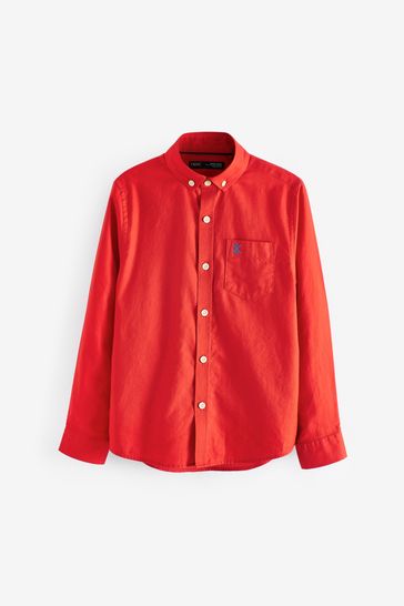 Red Long Sleeve Twill Shirt (3-16yrs)