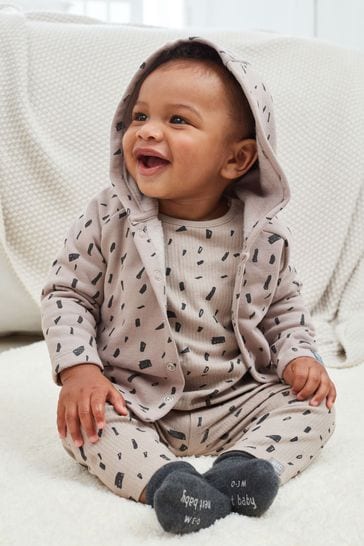 Grey Printed Lightweight Jersey Baby Jacket (0mths-3yrs)