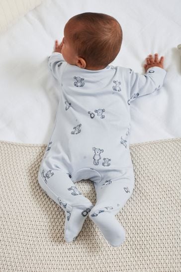 Blue Bear 2 Pack Baby Sleepsuits (0mths-3yrs)