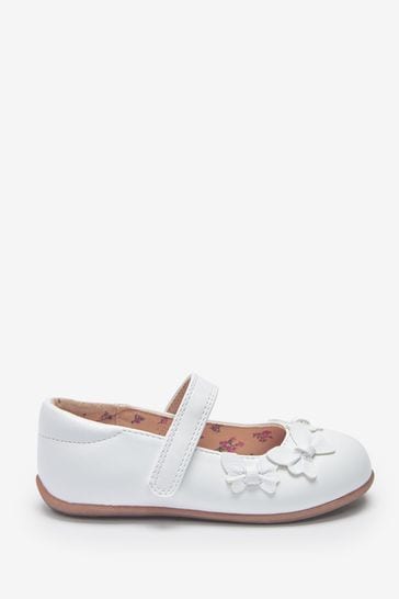 White Standard Fit (F) Butterfly Mary Jane Shoes