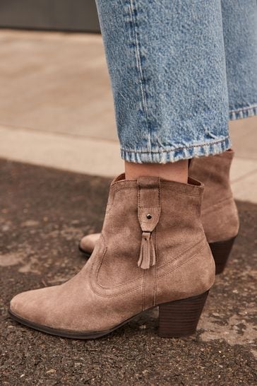 Buy Mink Brown Forever Comfort Black Tassel Detail Western Boots