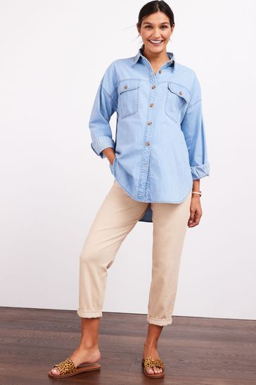 Camel Maternity Over-the-Bump Mom Jeans