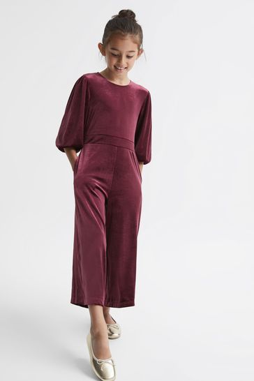 Velvet cropped sale jumpsuit