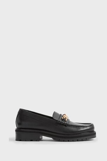 Reiss Black Charlotte Leather Loafers