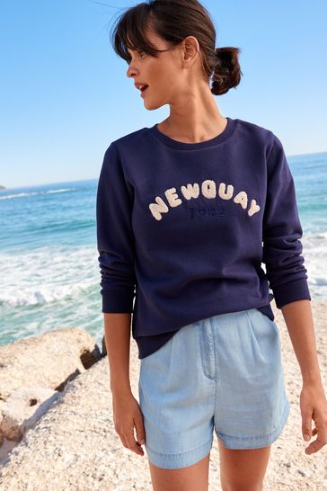 Navy Blue Newquay Next Graphic Sweatshirt