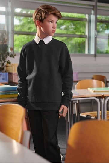 Buy Clarks Black School Crew Neck Sweater from Next Luxembourg