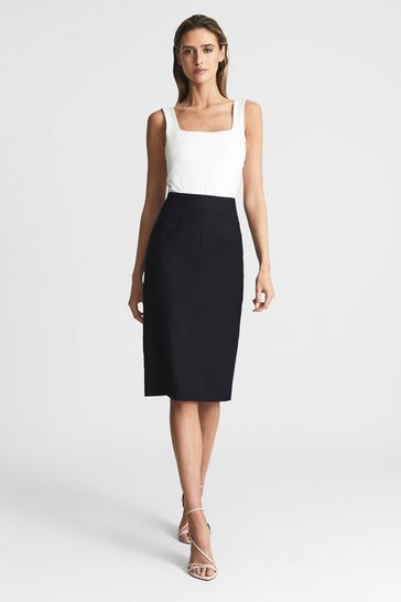 Navy pencil skirts top au