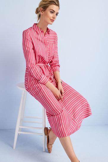 Pink and white striped shirt sale dress