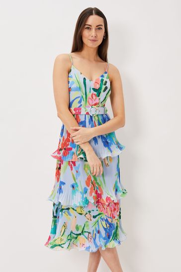 Phase Eight Natural River Floral Tiered Dress