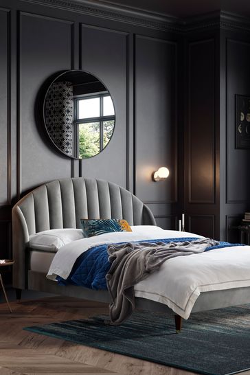 Opulent Velvet Steel Grey Stella Upholstered Bed Frame