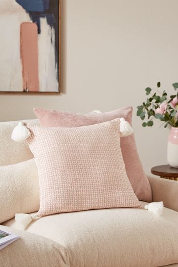 Coral Pink Mini Geometric Cushion