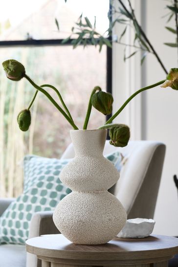 White Bubble Ceramic Vase