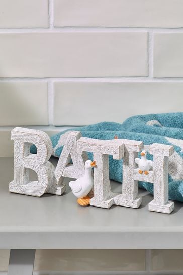 White Geese Bath Word