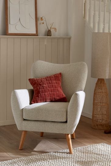 Buy Tweedy Plain Light Natural Wilson Light Leg Highback Armchair