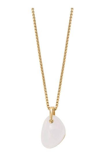 Skagen Gold Tone Jewellery Ladies Seaglass Necklace