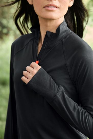Long sleeve zip up sports top sales