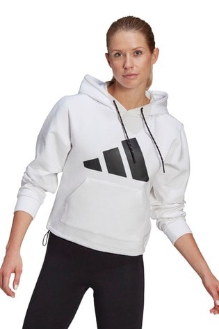 Adidas white pullover hoodie Clearance