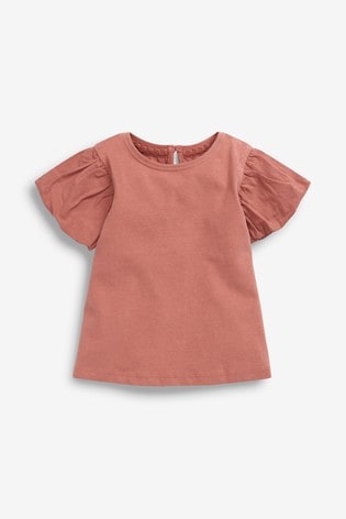 Rust Cotton Puff Sleeve T-Shirt (3mths-7yrs)