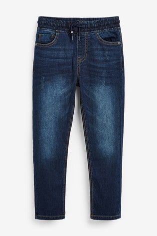Indigo Blue Skinny Fit Jersey Stretch Jeans With Adjustable Waist (3-16yrs)