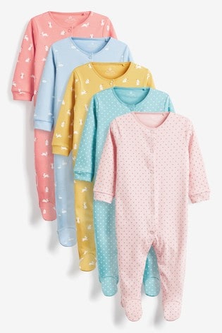 Bright Mini Character Baby Sleepsuits 5 Pack (0-2yrs)