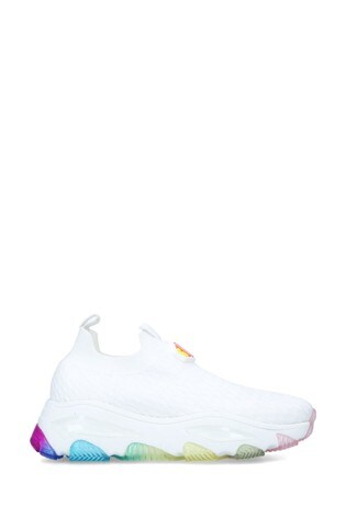 Kurt Geiger London White Lettie Knit Trainers