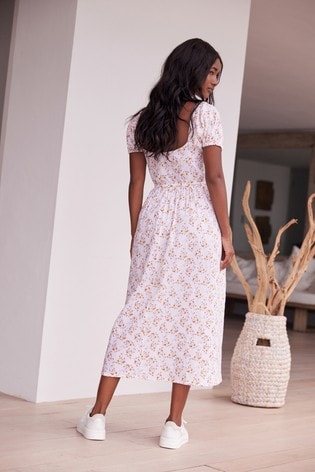 Sweetheart neckline midi dress clearance