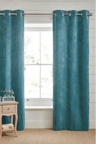 Buy Soft Velour Eyelet Lined Curtains From The Bayern Design Online Shop