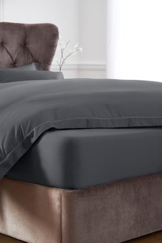 Grey Collection Luxe 600 Thread Count 100% Cotton Sateen Deep Fitted Sheet