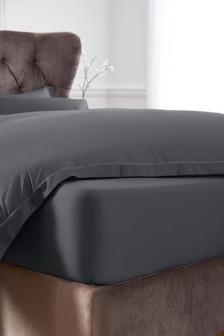 Grey Collection Luxe 600 Thread Count 100% Cotton Sateen Extra Deep Fitted Sheet
