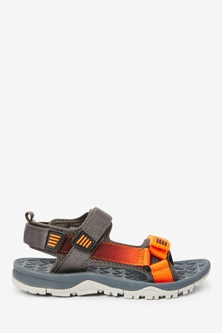 Grey Strap Touch Fastening Trekker Sandals