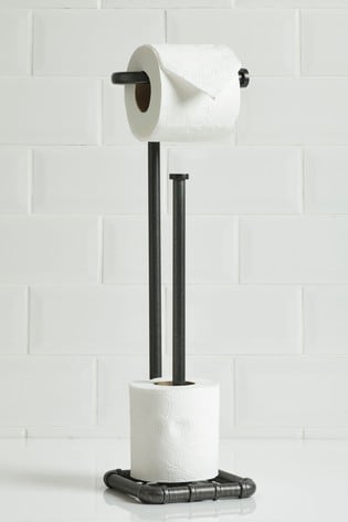 black toilet roll holder stand