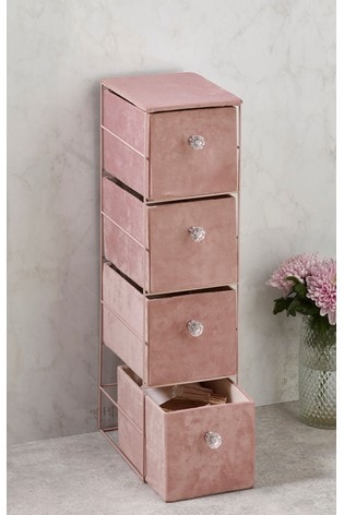 Buy Pink Velour Drawer Unit From The Fitforhealth Online Shop