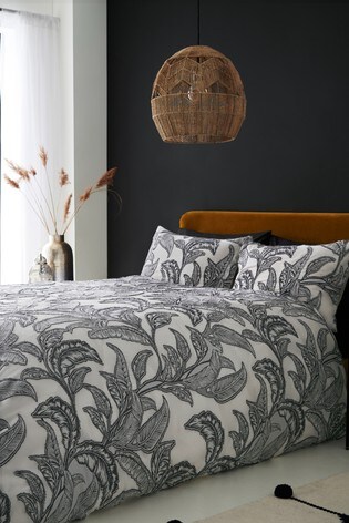 Buy Textured Jungle Leaf Duvet Cover And Pillowcase Set From Next Oman