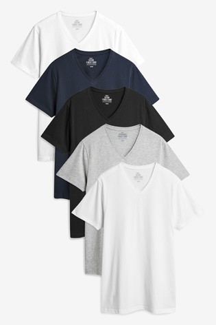 Mixed V-Neck T-Shirts 5 Pack