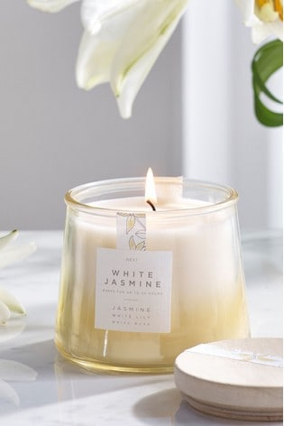 Yellow White Jasmine Lidded Jar Scented Candle
