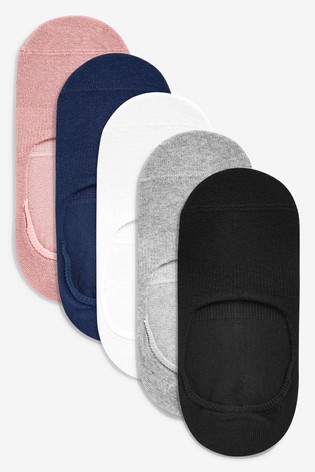 Black/Grey/Pink Invisible Trainer Socks Five Pack